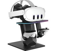 Venom Supporto di ricarica RGB per Meta Quest 3S/3/2/Pro | Caricatore USB-C e stand con illuminazione LED a 7 colori