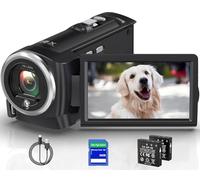 VENOPTIX Videocamera 2.7K QHD 50MP YouTube Vlogging Camera 16X Zoom digitale Webcam 270 gradi di rotazione dello schermo Camcorder con scheda SD 32G e 2 batterie di registrazione durante la ricarica