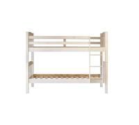 Venprodin - Letto a castello in legno massello di pino, 156 x 205 x 100 cm, colore bianco lavato