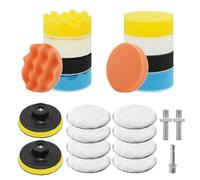 Venprodium 23 Pezzi Kit Lucidatura Auto, 8cm Kit Lucidatrici Auto, Tamponi Lucidatura con Adattatore per Trapano, Dischi per Lucidare, Lucidare Auto, Spugne Lucidanti per Lucidare, Levigare e Cerare