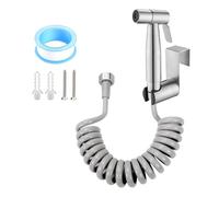 Venprodium Doccetta per Bidet Kit, Doccino per Bidet in Inossidabile, Bidet Portatile Kit Doccetta, Spruzzatore per WC con Tubo Flessibile da 3M, per la Animali Domestici, Igiene Personale, Argento