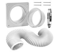 Vent Kit - PP & PVC, 150 x 10 x 10 cm Completo set, High-Temp Resistant Vent Wall Mount | Air Conditioner Exhaust Connector With Hose And Plate For Home Bathroom RV Kitchen Use
