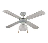 Ventilatore a soffitto tetto con plafoniera 3 velocità attacco E27 bianco 55W [EEK: A+]