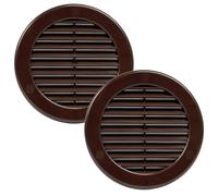 Vent Systems Ø 100 mm 2 pezzi copertura di ventilazione marrone - prese d'aria rotonde - copertura griglia - protezione insetti integrata - prese d'aria HVAC per bagno, ufficio, cucina