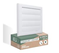 Vent Systems 10,2 cm (19,1 x 19,1 cm), copertura per bocchetta di scarico, colore: bianco, per bocchetta dell'asciugatrice, griglia di scarico dell'aria in plastica monodirezionale