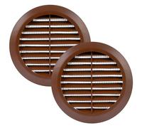 Vent Systems 10,2 cm - Confezione da 2 - marrone - Copertura per bocchetta dell'aria - feritoia rotonda - Copertura per griglia - Zanzariera integrata - prese d'aria HVAC per bagno, casa, ufficio