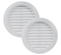Vent Systems 10,5 cm - Confezione da 2 - Bianco - Copertura per sfiato - Feritoia rotonda - Copertura per griglia - Insetto integrato - Ventilatori HVAC per bagno, casa, ufficio, cucina
