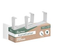 Vent Systems 110 x 55 mm - 2 pezzi - manico rettangolare - ingresso tubo dritto o flessibile e supporto di uscita - rubinetto di ventilazione per riscaldamento, raffreddamento - supporto canale per