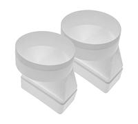 Vent Systems 110 x 55 mm, confezione da 2 connettori rettangolari per tubo rotondo da 100 mm. Sistema di ventilazione, riscaldamento, raffreddamento.