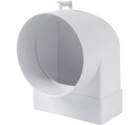 Vent Systems 110 x 55 mm, connettore rettangolare a 90°, passaggio a tubo con diametro di 100 mm, presa d'aria, giunto di scarico per sistemi HVAC - Connettore di ventilazione per riscaldamento,