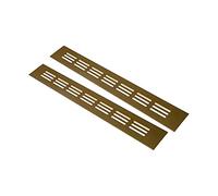 Vent Systems 40 x 300 mm Confezione da 2 griglie di ventilazione in alluminio oro con griglia per insetti. Applicazioni HVC, riscaldamento, raffreddamento e ventilazione.