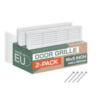 Vent Systems 440 x 120 mm, confezione da 2 registratori d'aria per porte bianche - feritoie a due lati - griglia di ventilazione - griglie di ventilazione per interni - bagno