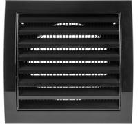 Vent Systems Cappuccio di Ventilazione Esterno Nero in Plastica da 4 Pollici - Copertura a Lamelle Resistente con Griglia Protettiva a Maglia - Griglia di Scarico per Applicazioni su Pareti Esterne di