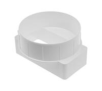 Vent Systems Connettore per canale rettangolare piatto da 110 x 55 mm fino a Ø100 mm rotondo - ingresso per tubo orizzontale corto, giunto di uscita - riscaldamento, raffreddamento, attacco di
