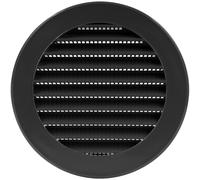 Vent Systems Copertura per intradosso nera da 10 cm/100 mm - Prese d'aria rotonde - Copertura per griglia - Zanzariera incorporata - Prese d'aria HVAC per bagno, ufficio domestico, cucina