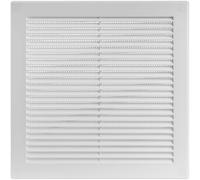 Vent Systems Copertura per sfiato dell'intestino bianco, 250 x 250 mm, per griglia di ventilazione quadrata, con zanzariera integrata, prese d'aria HVAC per bagno, casa, ufficio, cucina