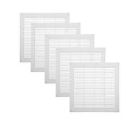 Vent Systems Copertura per sfiato dell'intradosso, 30 x 30 cm, colore bianco, confezione da 5 pezzi - feritoia piatta quadrata - copertura per griglia - zanzariera integrata - prese d'aria HVAC
