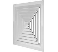 Vent Systems Diffusore quadrato da soffitto 45,7 x 45,7 cm (dimensioni del collo), copertura in alluminio per bocchetta dell'aria a soffitto a soffitto, alimentazione dell'aria HVAC, flusso d'aria a 4