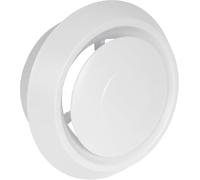 Vent Systems Diffusore universale in plastica bianca da 125 mm, rotondo, regolabile, copertura per condotto a soffitto, distribuzione dell'aria calda e fredda in edifici residenziali e commerciali