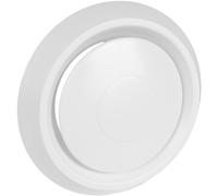 Vent Systems Diffusore universale regolabile in plastica bianca da 150 mm, copertura rotonda per condotto a parete, soffitto, deflettore in linea, ventilazione di calore o raffreddamento, griglia per