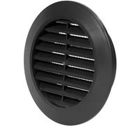 Vent Systems Griglia di ventilazione per porte e condotti da 70 mm, colore nero, mini cerchio, griglia di ventilazione per interni, per bagno, armadio, garage attraverso la porta di ventilazione