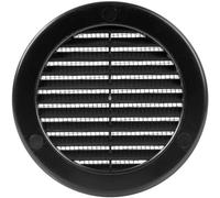 Vent Systems Griglia di ventilazione rotonda con flangia in plastica nera, diametro 10,2 cm (dimensioni di apertura), griglia di ventilazione rotonda con schermo a rete di protezione integrato