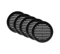 Vent Systems Griglia di ventilazione rotonda in plastica con flangia da 10,2 cm (dimensioni di apertura), colore nero, confezione da 5 pezzi, con schermo a rete integrato, HVAC, per bagno, casa, 13,2