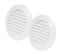 Vent Systems Sfiato per porta in plastica con feritoia bianca, diametro di 7,6 cm, confezione da 2, griglia rotonda facile da installare, per flusso d'aria interno, registro di ventilazione durevole