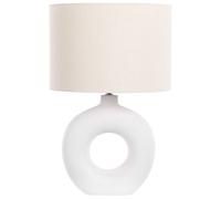 Beliani Lampada da tavolo in ceramica stile Art Deco luce ambiente beige paralume bianco