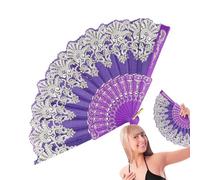 Ventagli con nappine Ventagli tascabili eleganti Fan di festival Fan di performance con pompon Fan di festa Fan di danza Fan della chiesa pieghevoli Fan vintage portatili Fan decorativi pieghevoli Fa