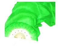 Ventagli da danza, ventagli di seta, Veli a ventaglio in bambù for danza del ventre, 1,5 m, fatti a mano, in seta sintetica multicolore, destra e sinistra(Green Left Hand)