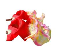 Ventagli da danza, ventagli di seta, Veli a ventaglio in bambù for danza del ventre, 1 paio, accessori for spettacoli in vera seta, multicolore, diverse misure(4,230x90cm)