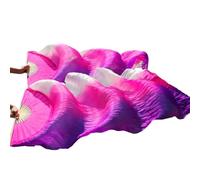 Ventagli da danza, Ventagli lunghi, Veli, Velo a ventaglio in bambù a strisce sfumate in seta 100% vera, accessori for danza del ventre, 1 pezzo/1 paio(FS85,120cm 1 Pair)