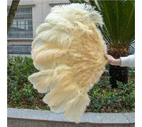 Ventagli di piume di struzzo bianche naturali da donna, per carnevale, matrimonio, festa di Halloween, danza, pieghevoli, artigianali, 100 cm, 130 cm, 2 pezzi.