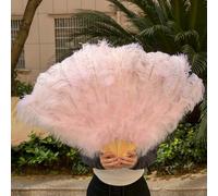 Ventagli di piume di struzzo bianco naturale di tacchino 50/130 cm, ventaglio pieghevole a mano, per decorare feste di Halloween, danza del ventre, ventaglio di piume, rosa, 60x90 cm, 2 pezzi