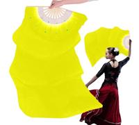 Ventagli di seta per ballare, ventagli di danza del ventre, 1,8 metri di lunghezza, con cornice spessa | Bellissimi veli a ventaglio per artisti, forniture per danza col col