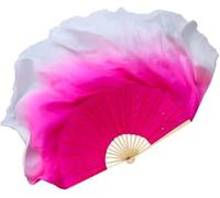 Ventagli di seta, ventagli lunghi di seta veli ventaglio di danza, ventagli di seta, ventaglio di danza di seta colore sfumato ventaglio di performance di seta danza classica danza del ventre festival