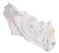 Ventagli di seta Ventaglio danza della Puntelli for spettacoli teatrali sul ventre Ventilatori Veli più colori(White,210cm(82 Inch)-1PC)