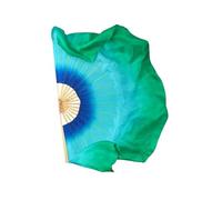 Ventagli di seta Ventaglio sfumato Veli bifacciali Coppia danza del ventre extra lunga e leggera a mezzaluna(31cm 40cm,2pcs right hand)