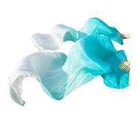 Ventagli lunghi pieghevoli for danza del ventre, veli di seta, ventagli da danza, 1 paio, fatti a mano, in seta, for danza del ventre, camicia da danza tradizionale(7,XXL 280cm 90cm)
