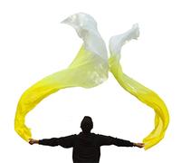 Ventagli lunghi pieghevoli for danza del ventre, veli di seta, ventagli da danza, 1 paio, fatti a mano, in seta, for danza del ventre, camicia da danza tradizionale(3,S 120cm 90cm)