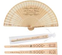 Ventagli Matrimonio Personalizzati Bomboniere Matrimonio per Gli Ospiti Ventaglio Pieghevole In Legno Personalizzati con Nome/Data Inciso per Festa di Matrimonio Baby Shower Decorazioni (Stile C, 100)