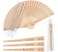 Ventagli Matrimonio Personalizzati Bomboniere Matrimonio per Gli Ospiti Ventaglio Pieghevole In Legno Personalizzati con Nome/Data Inciso per Festa di Matrimonio Baby Shower Decorazioni (Stile A, 10)