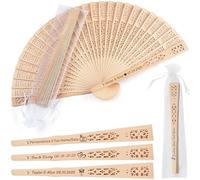 Ventagli Matrimonio Personalizzati Bomboniere Matrimonio per Gli Ospiti Ventaglio Pieghevole In Legno Personalizzati con Nome/Data Inciso per Festa di Matrimonio Baby Shower Decorazioni (Stile A, 50)