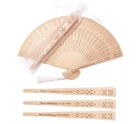 Ventagli Matrimonio Personalizzati in Legno Naturale con Incisione Ventaglio Matrimonio per Invitati, Bomboniere, Decorazione - Idee Originali con Nome/Data, Set di Borse in Organza a Ventaglio (50)