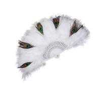 Ventagli palmari eleganti piumati per celebrazioni di nozze Ventaglio da sposa vintage per Cheongsam cinese Fornitura per feste a tema Ventaglio portatile vintage