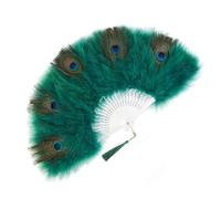 Ventagli palmari eleganti piumati per celebrazioni di nozze Ventaglio da sposa vintage per Cheongsam cinese Fornitura per feste a tema Ventaglio portatile vintage