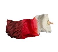 Ventagli per danza del ventre, 1 paio di ventagli SilkVeil da donna, lunghi pieghevoli, sinistra a destra, for adorazione, lode, danza, festa, palcoscenico, spettacoli(Silver,180cm Adult Hot1pair)