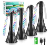 Ventagli per tavoli ricaricabili, ventagli per tenere lontane le mosche con lame morbide, ventole per cibo, campeggio, picnic, pesca, 4 pezzi, nero, accessori essenziali per feste e picnic per esterni