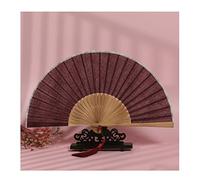 Ventagli Pieghevoli Tenuto in Mano Cotone Canapa Ventaglio Pieghevole in bambù Ventaglio Pieghevole Cinese Giapponese Ventagli Vintage per la Decorazione di Nozze Regali Ventagli (Blu Scuro) (Rosso
